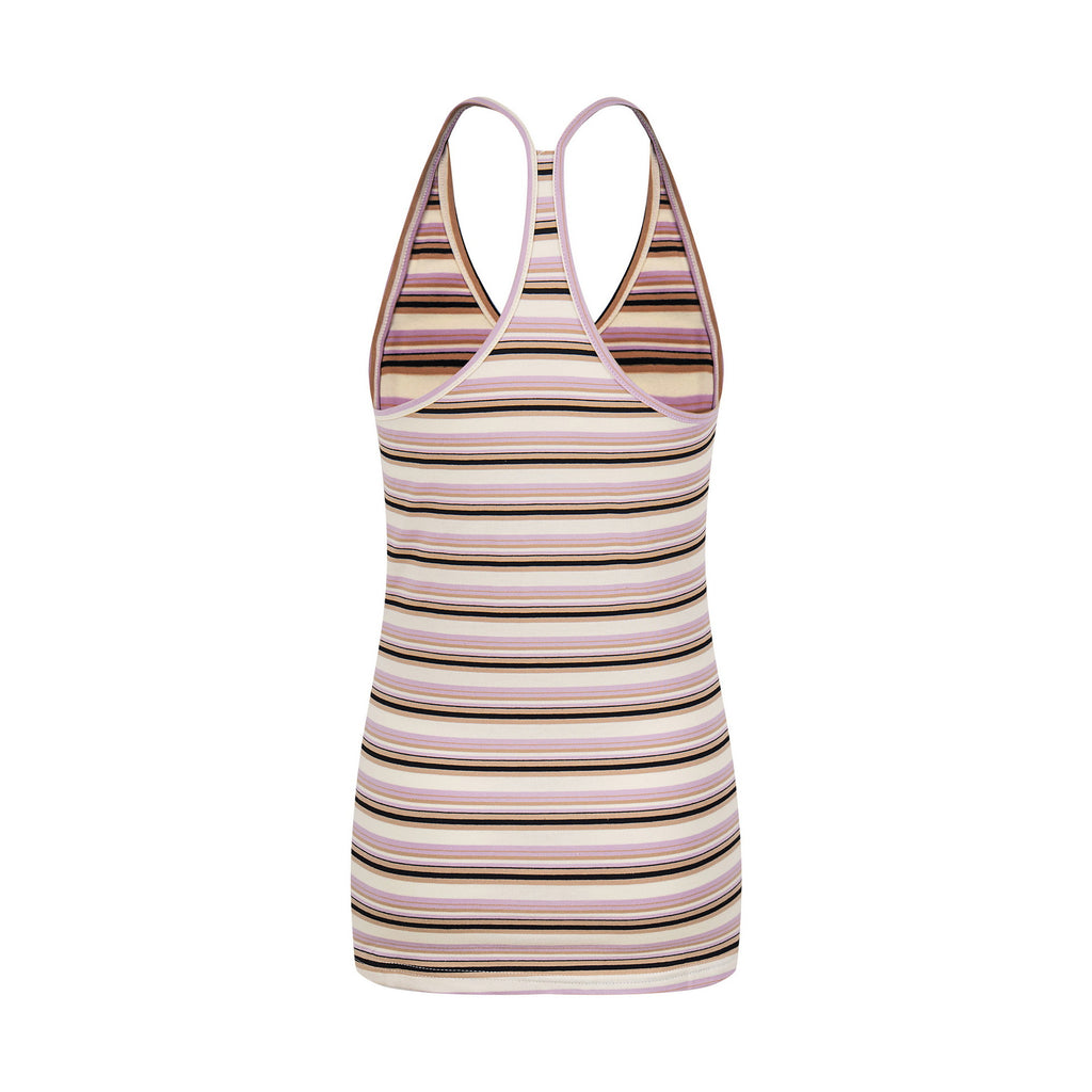 Colorful Stripe Tank Top, Fitted Slimming Bodysuit, Sweet and Cool Style Women's Clothing