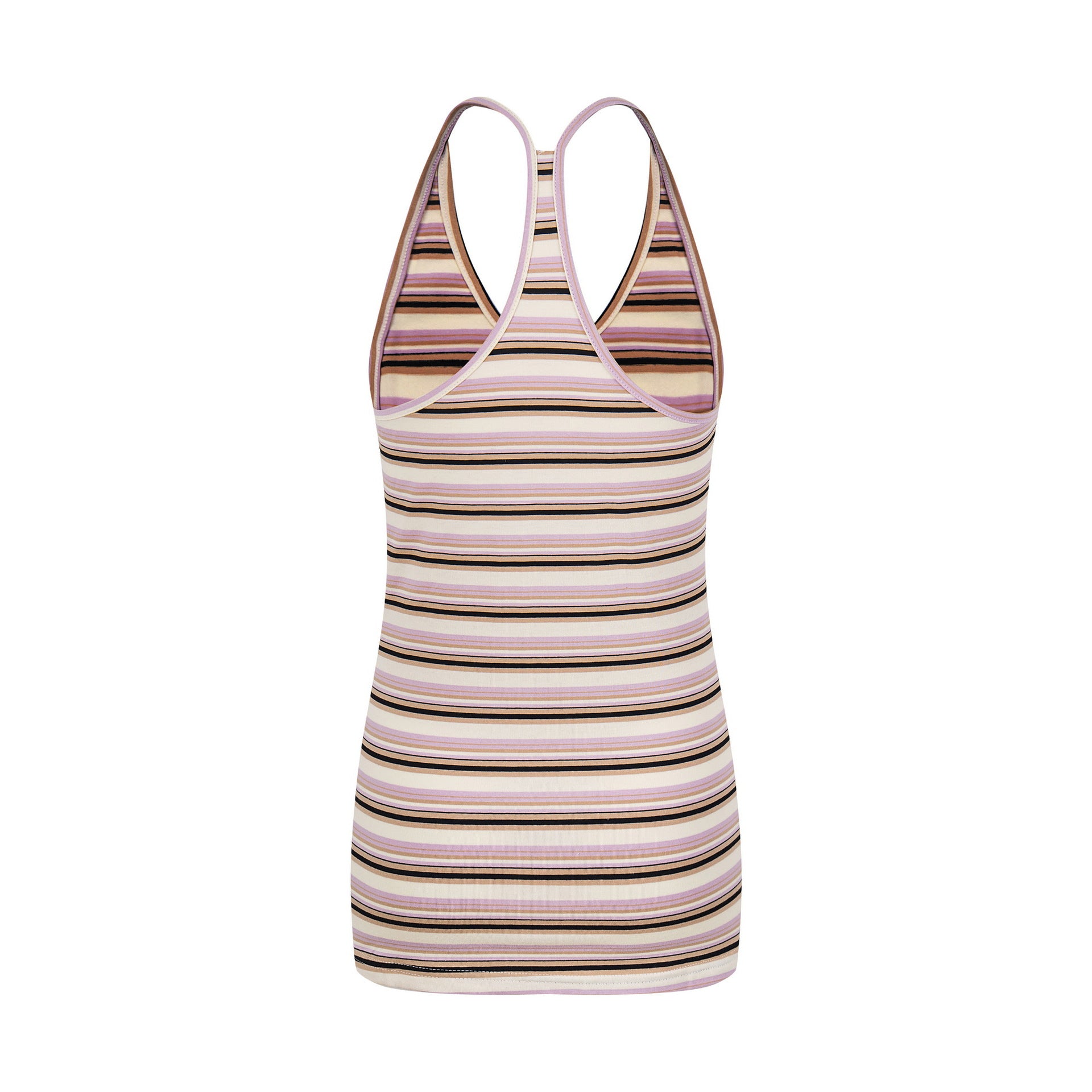 Colorful Stripe Tank Top, Fitted Slimming Bodysuit, Sweet and Cool Style Women's Clothing