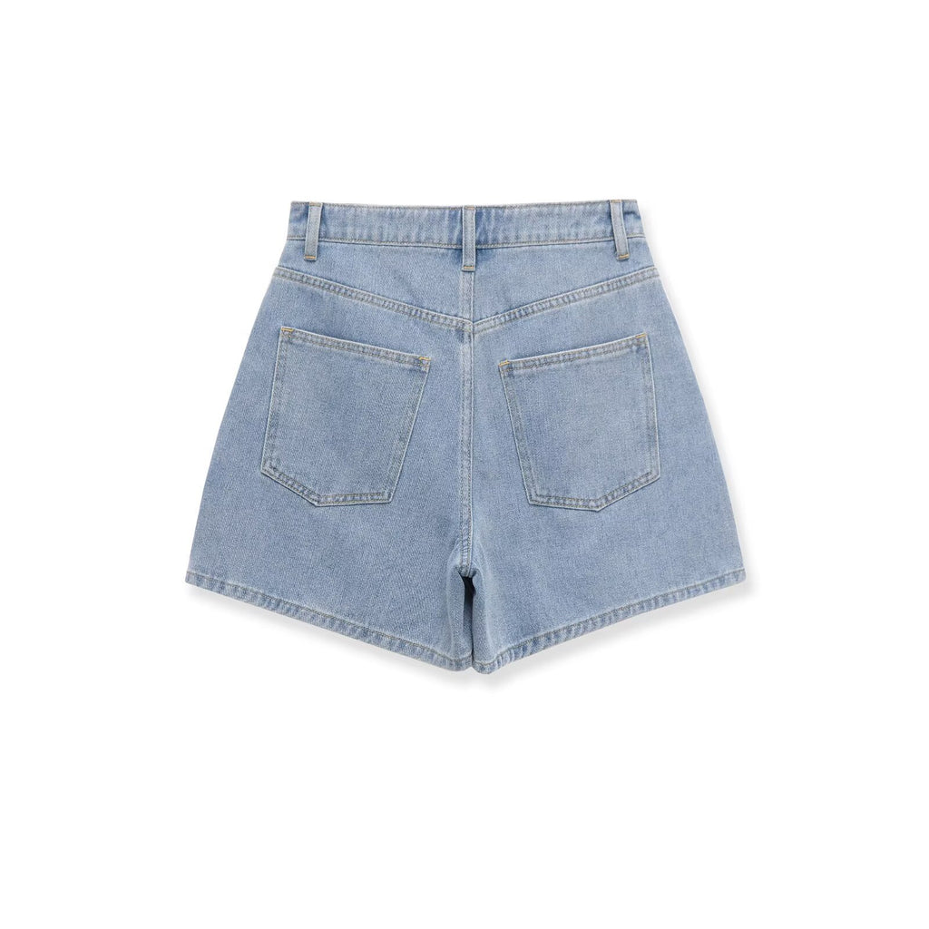 Retro style high waisted loose shorts