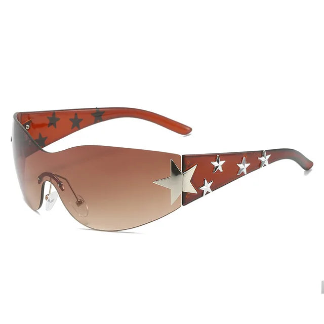 New diamond studded sunglasses five pointed star fashionable glasses