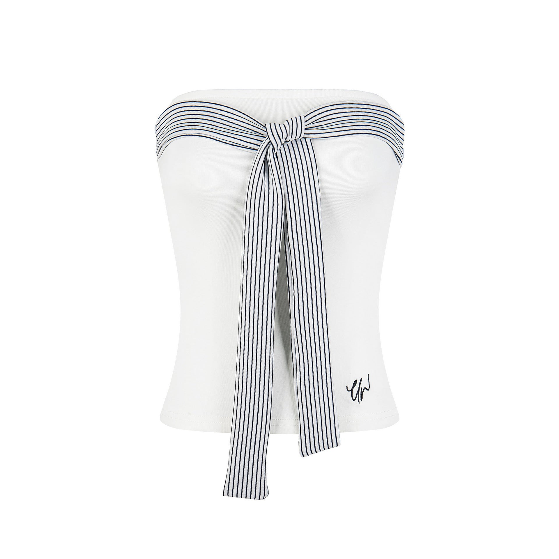 Bow Crop Top for Women, Fitted Slimming Embroidered Knit Vest
