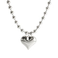 exaggerated bead chain 18K gold heart pendant necklace geometric minimalist hip-hop choker