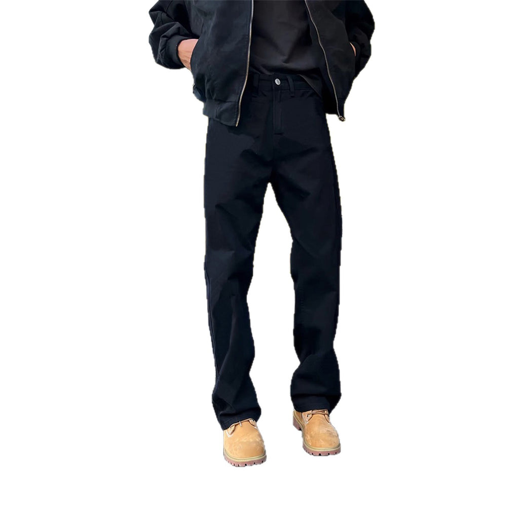Vintage Black Flared Jeans Men Cleanfit Vibe Style Knife-Edge Pants
