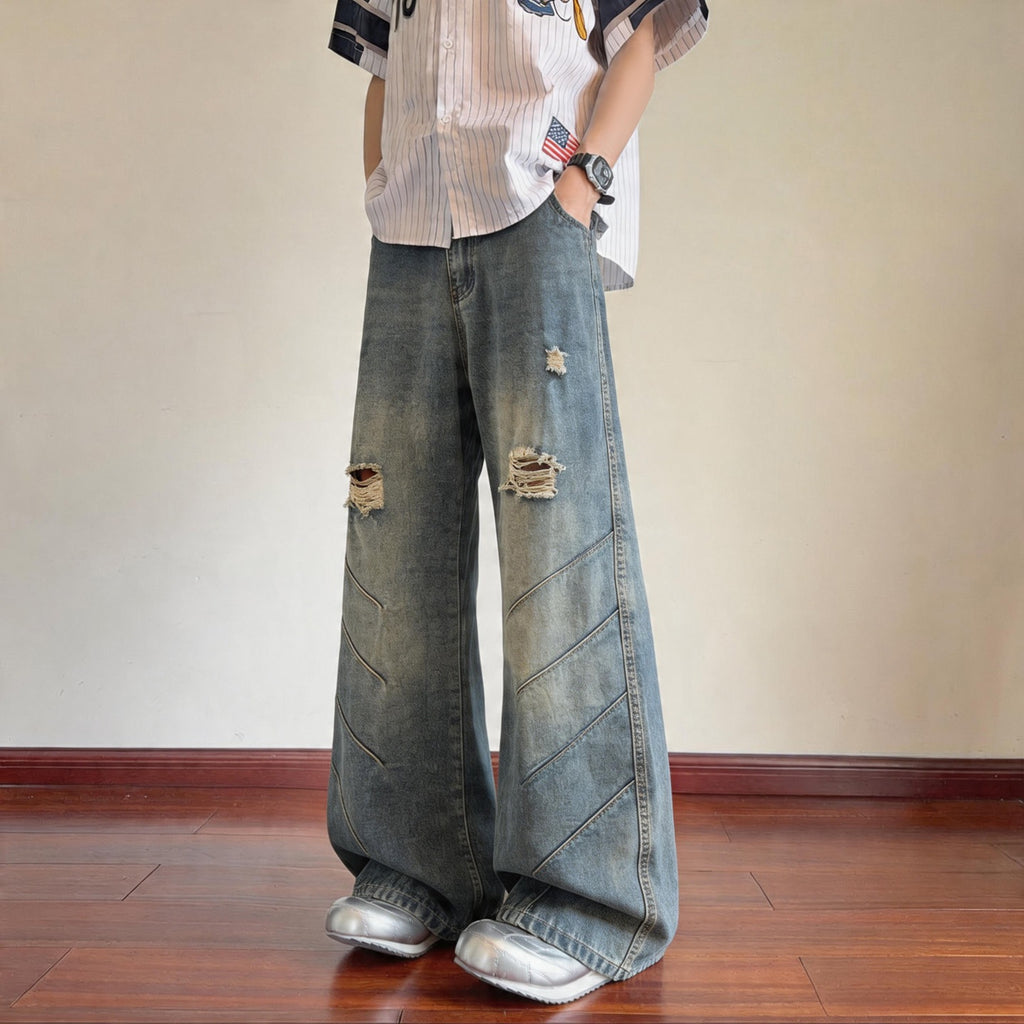 Ripped Denim Pants for Men