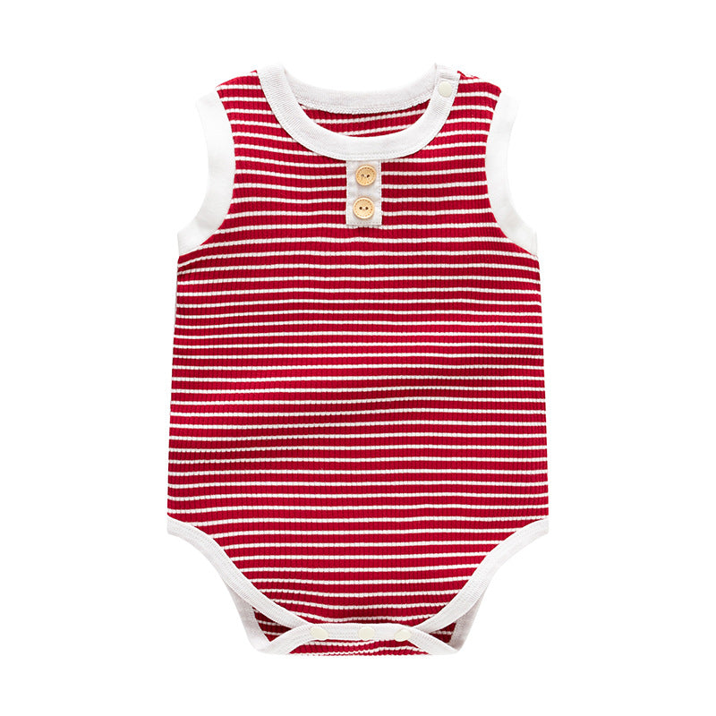 Striped sleeveless newborn clothing