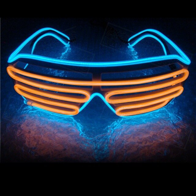 Double-colored Neon Luminous Glasses Flashing Eyeglass Party Wire LED Light Glasses Halloween Fluorescent Glowing Glasses Party