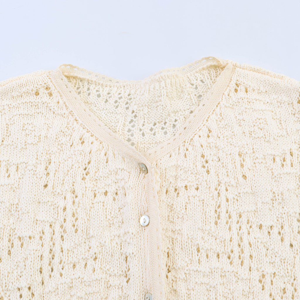 Romantic style patchwork knitted jacket