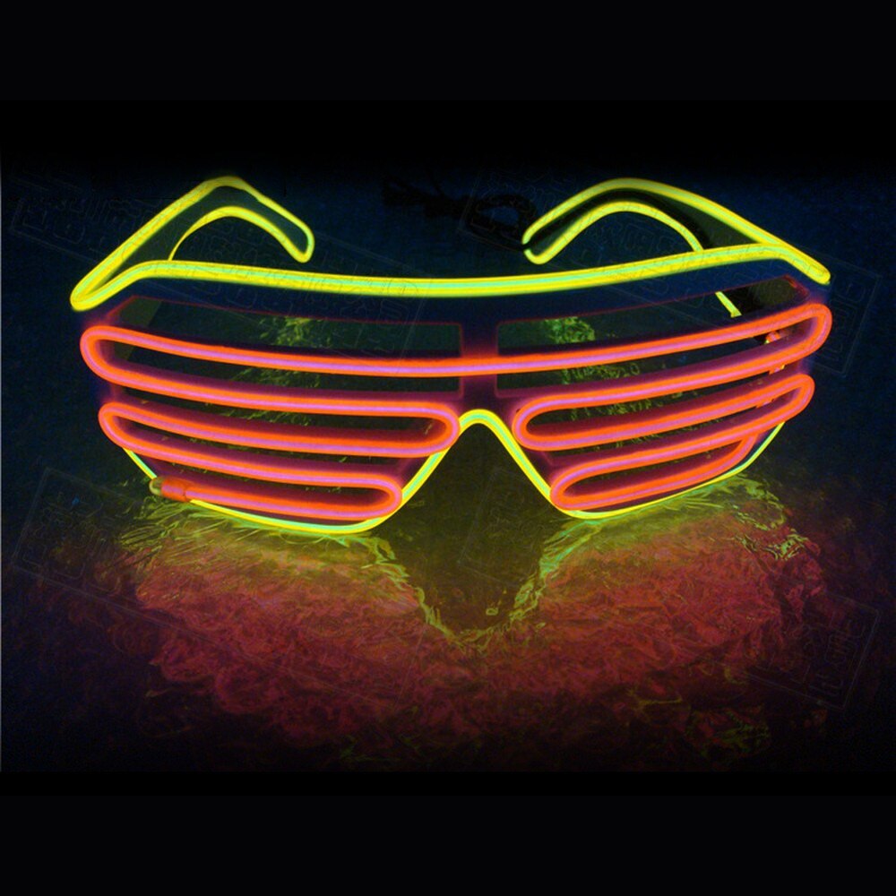 Double-colored Neon Luminous Glasses Flashing Eyeglass Party Wire LED Light Glasses Halloween Fluorescent Glowing Glasses Party