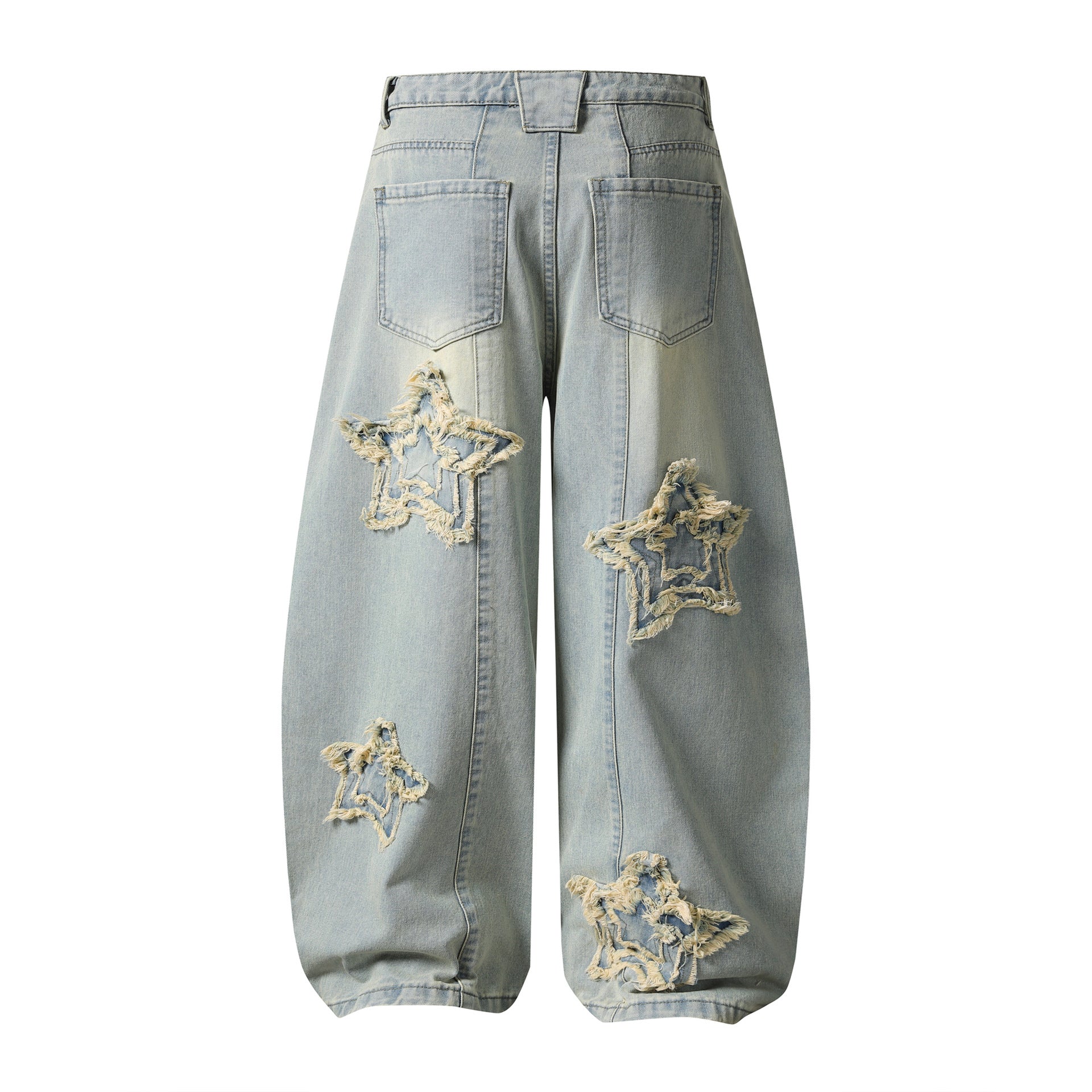 Frayed Star Wide Leg Pants for Women, Loose Knife-Edge Cut Slimming Long Pants