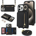 Suitable for iPhone 17 phone case 14 Pro multifunctional zipper coin purse diagonal cross protective case