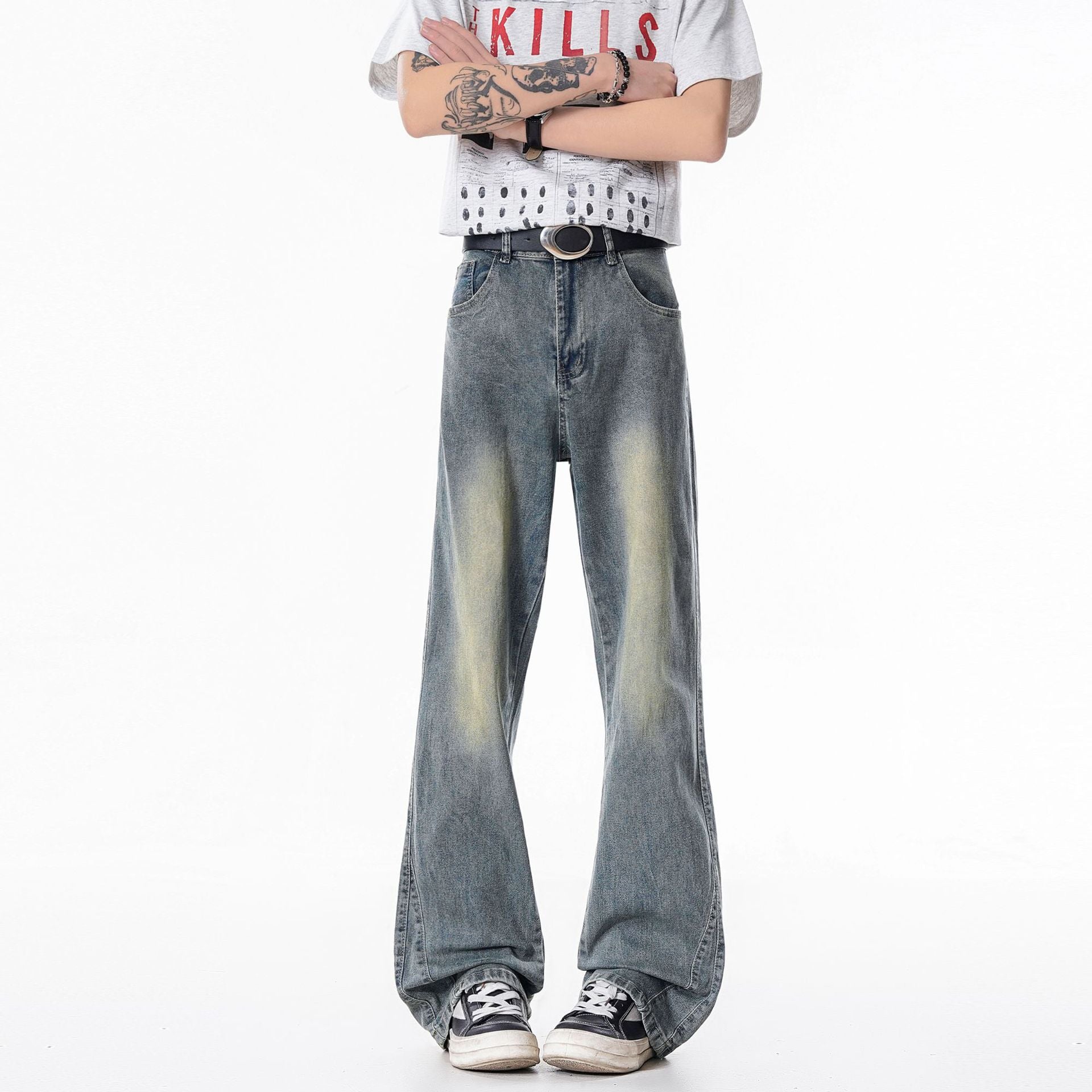 Slim Fit Straight Leg Denim Jeans Men