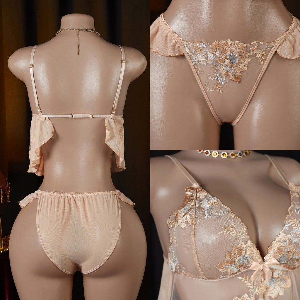 Lace soft cup camisole lingerie set