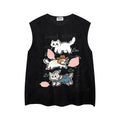 Stacked cat and dog printed vest