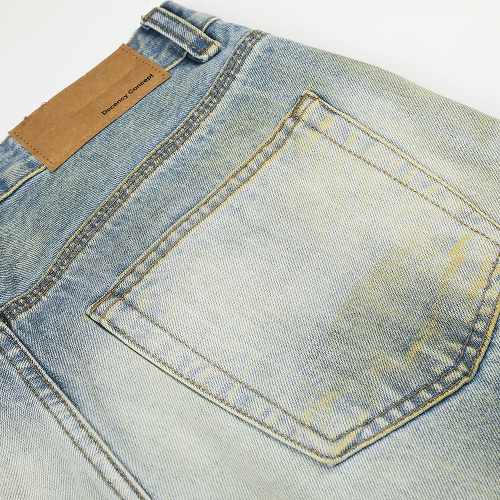 Gradient washed denim pants