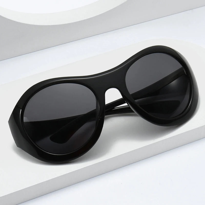 Oversized Oval Sunglasses Women Fashion Y2K Punk Men Outdoor Sports Sun Glasses Shades UV400