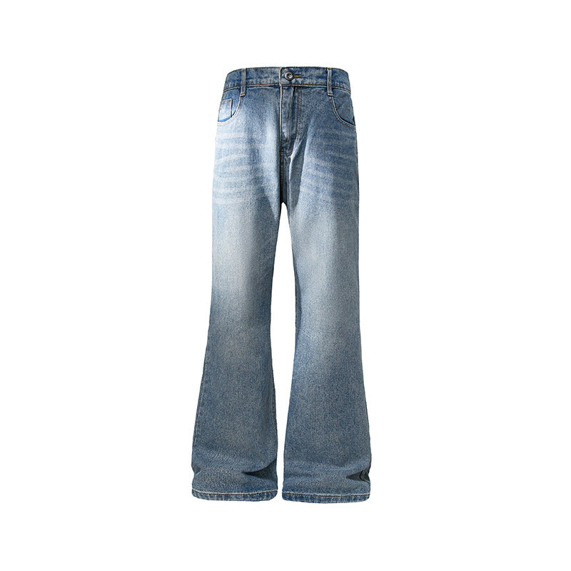 Street Style Slim Fit Flared Denim Pants for Men