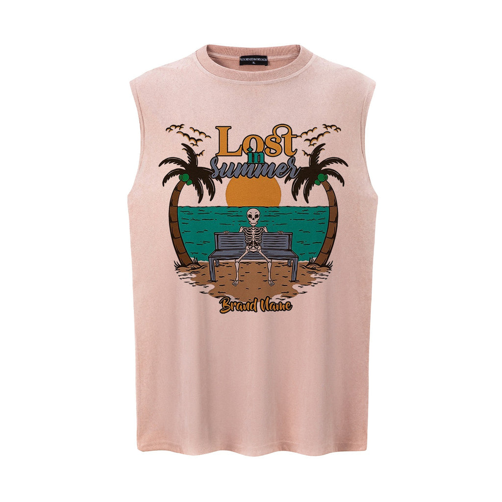 Skeleton Beach Printed Tank Top