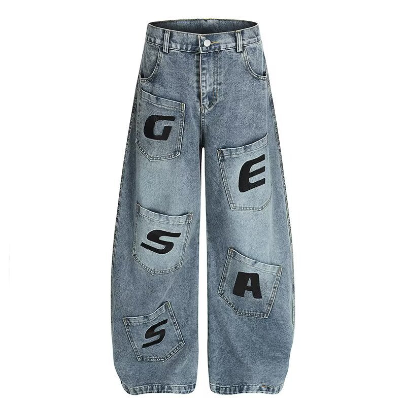 Jeans for Women with Letter Print,Casual Pants