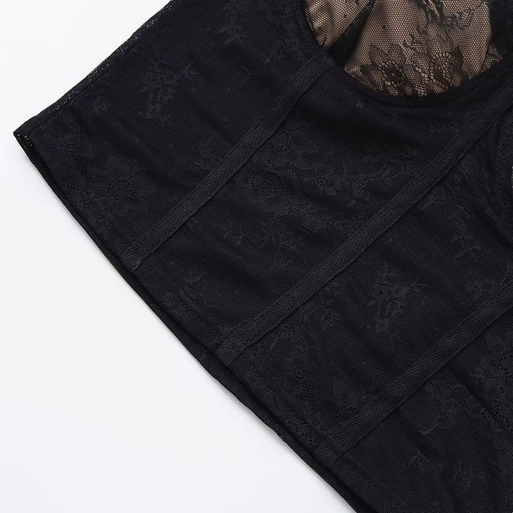 Sexy slim lace cup suspender