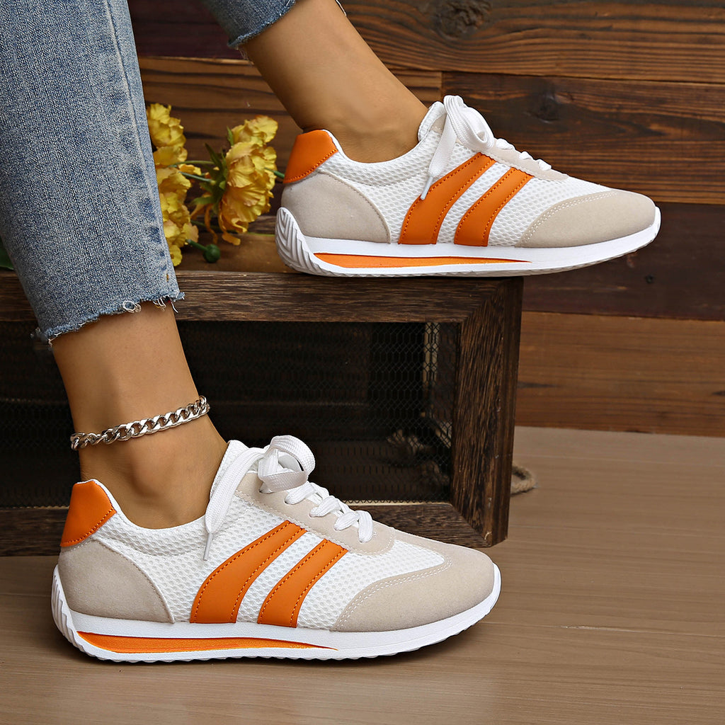 Casual and comfortable lace up sports flat bottom women's sports shoes