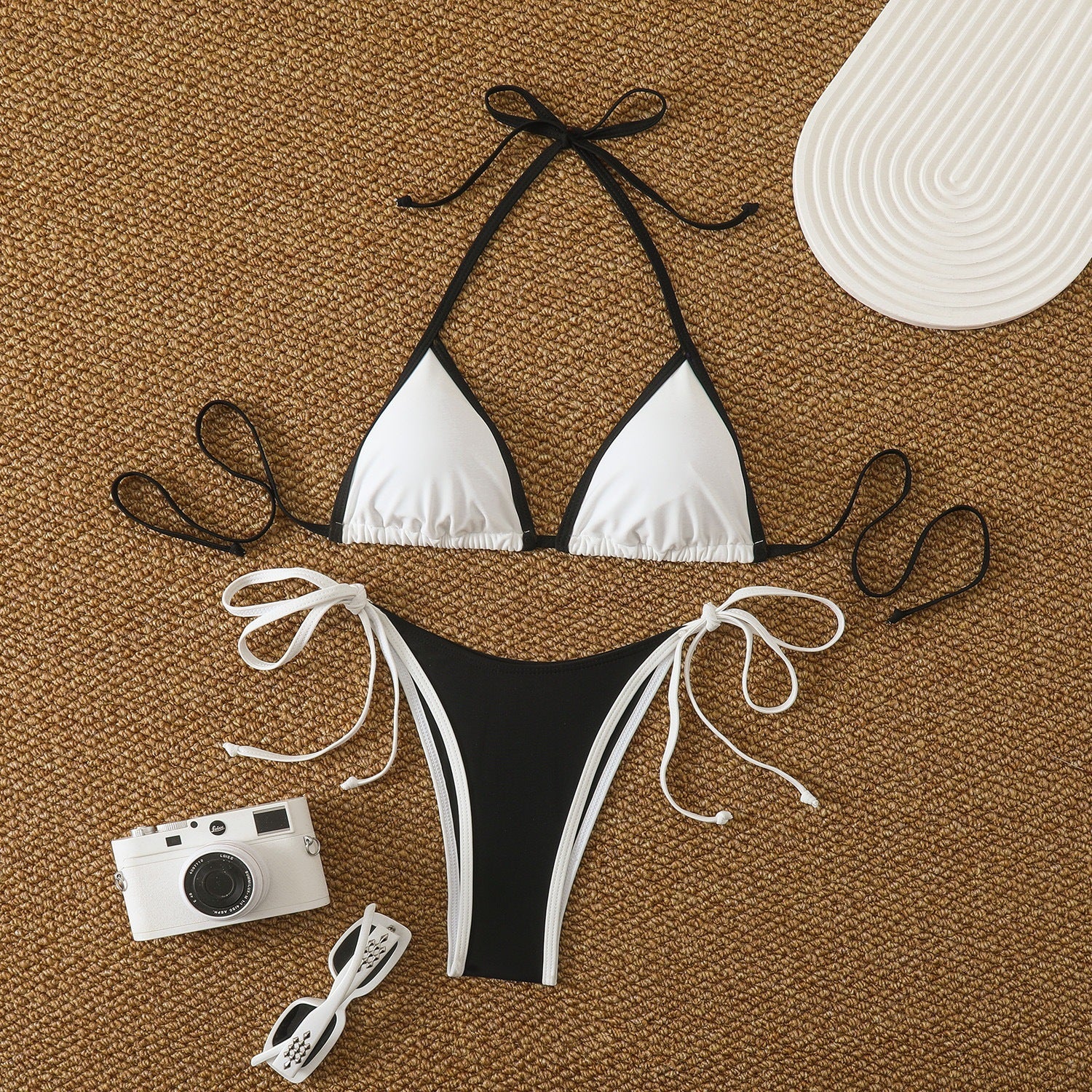 Bikini swimsuit tie three-point style