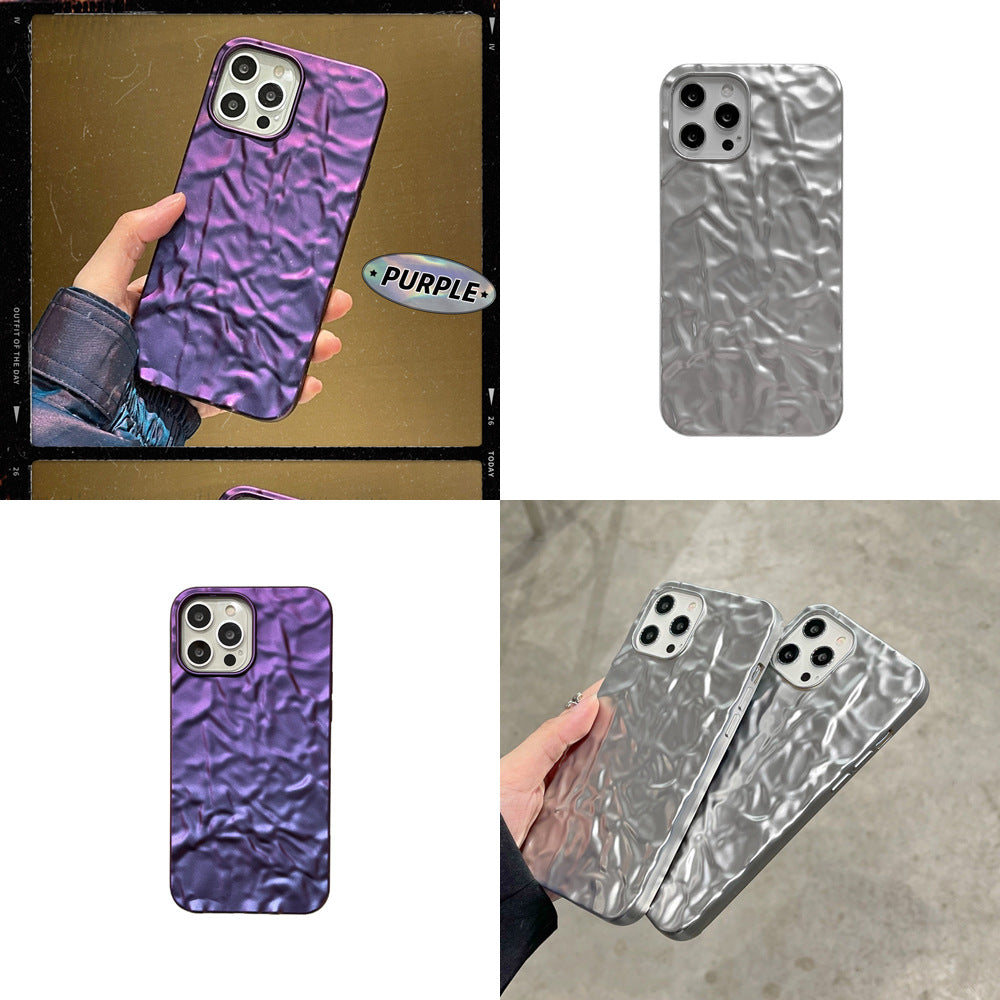 Electroplated origami pattern suitable for iPhone 17 Promax phone case Apple 16 matte red purple 14/15
