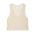 Bohemian style hollow crochet knit sleeveless vest