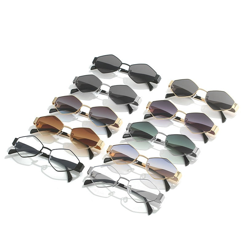 New triangular glasses, European and American ins, internet celebrity geometric polygon glasses, personalized hip-hop sunglasses