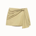 French lace up design twill A-line skirt