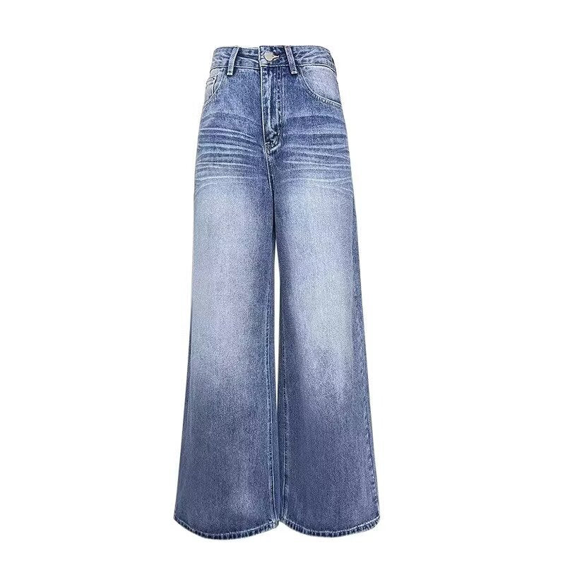 Loose Wide-Leg Straight Cut Jeans for Women