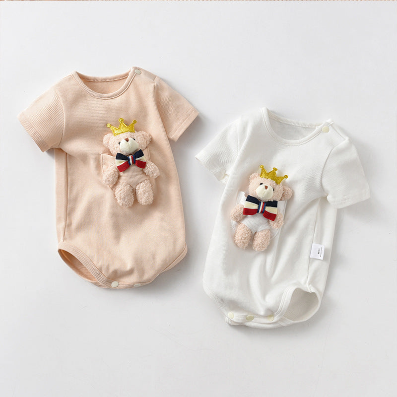Round neck short sleeved baby bag fart jacket