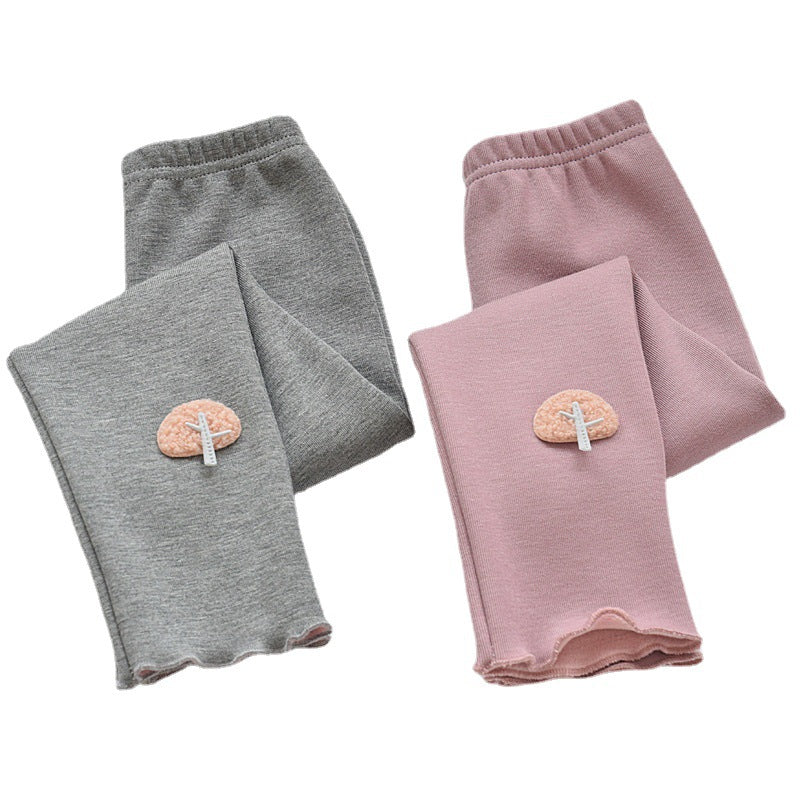 Plush girls' leggings