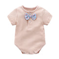 Round neck short sleeved summer baby jumpsuit