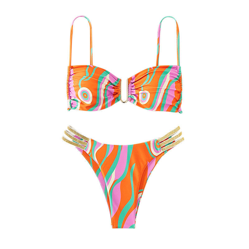 Ripple Pattern Bikini Set for Women
