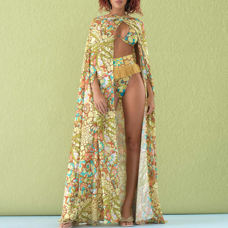 Bikini Swimwear for Women, Beach Cover-Up Cape, Vacation Swim Suit
