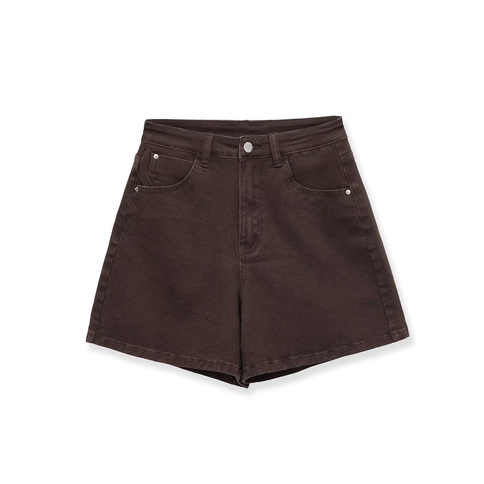 Retro style high waisted loose shorts