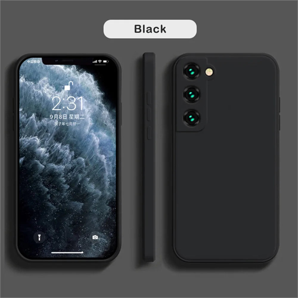 luxury Liquid Silicone Case for Samsung S25 S24 Galaxy S20 S21 S22 S23 FE Plus Note10 20 A52 A31 A41 A71 A51 A72 A70 A50 Coque