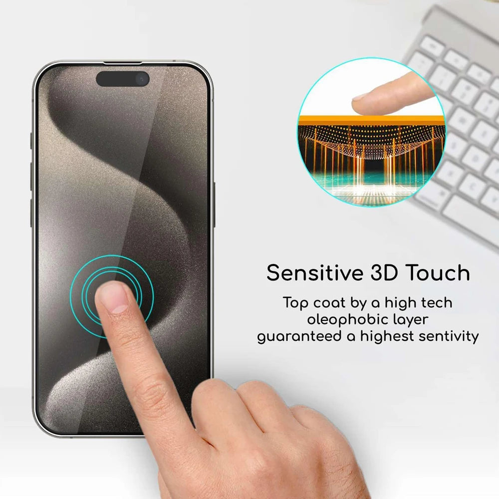 Clear Glass Film For iPhone 15 16 17 Pro Max Screen Protector For iPhone 11 12 13 14 15 Pro Tempered Glass iPhone13 Mini 16 Plus