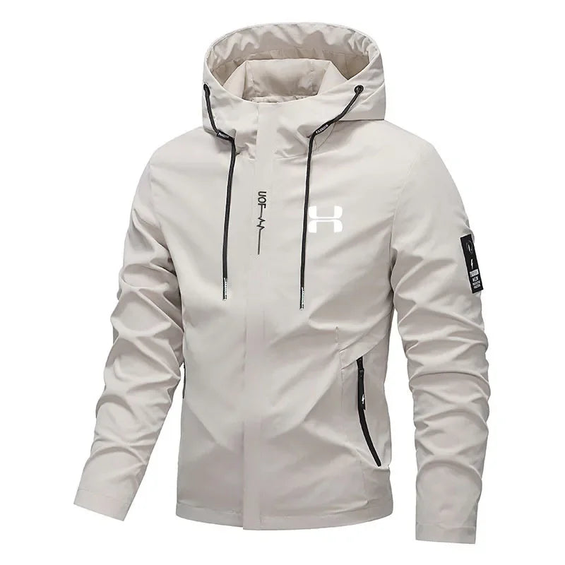 Men's Spring Autumn Streetwear New Casual Zip Up Loose Coat Outdoor Hiking Jogging Activewear Windbreaker