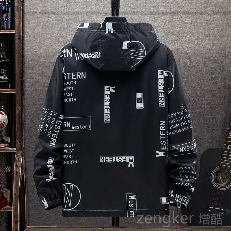 Big size sunscreen clothing men's jacket summer lightweight fishing thin skin coat Student Outdoor tide 7XL 6XL 5XL men clothing