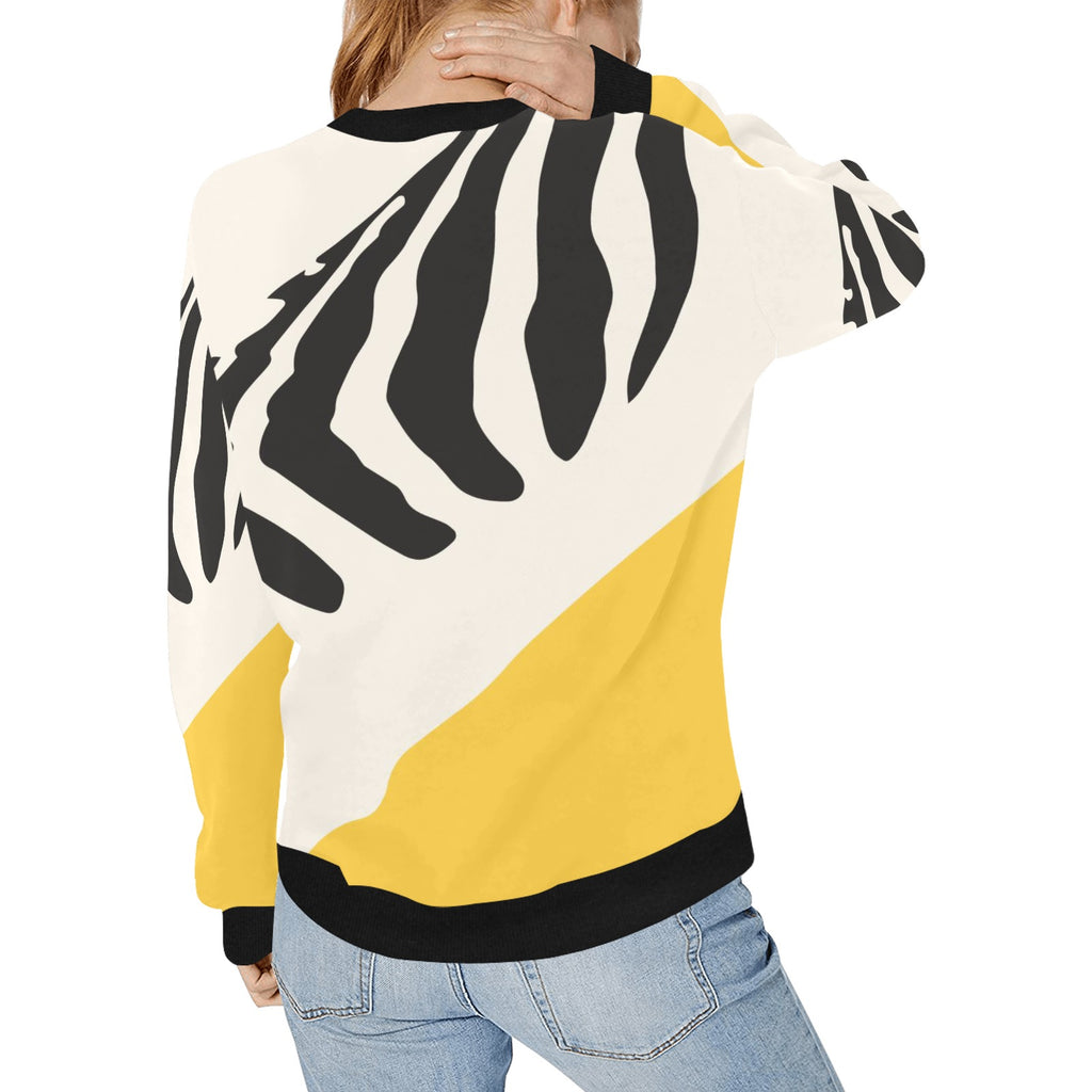 Women's Rib Cuff Crew Neck Sweatshirt (H34)