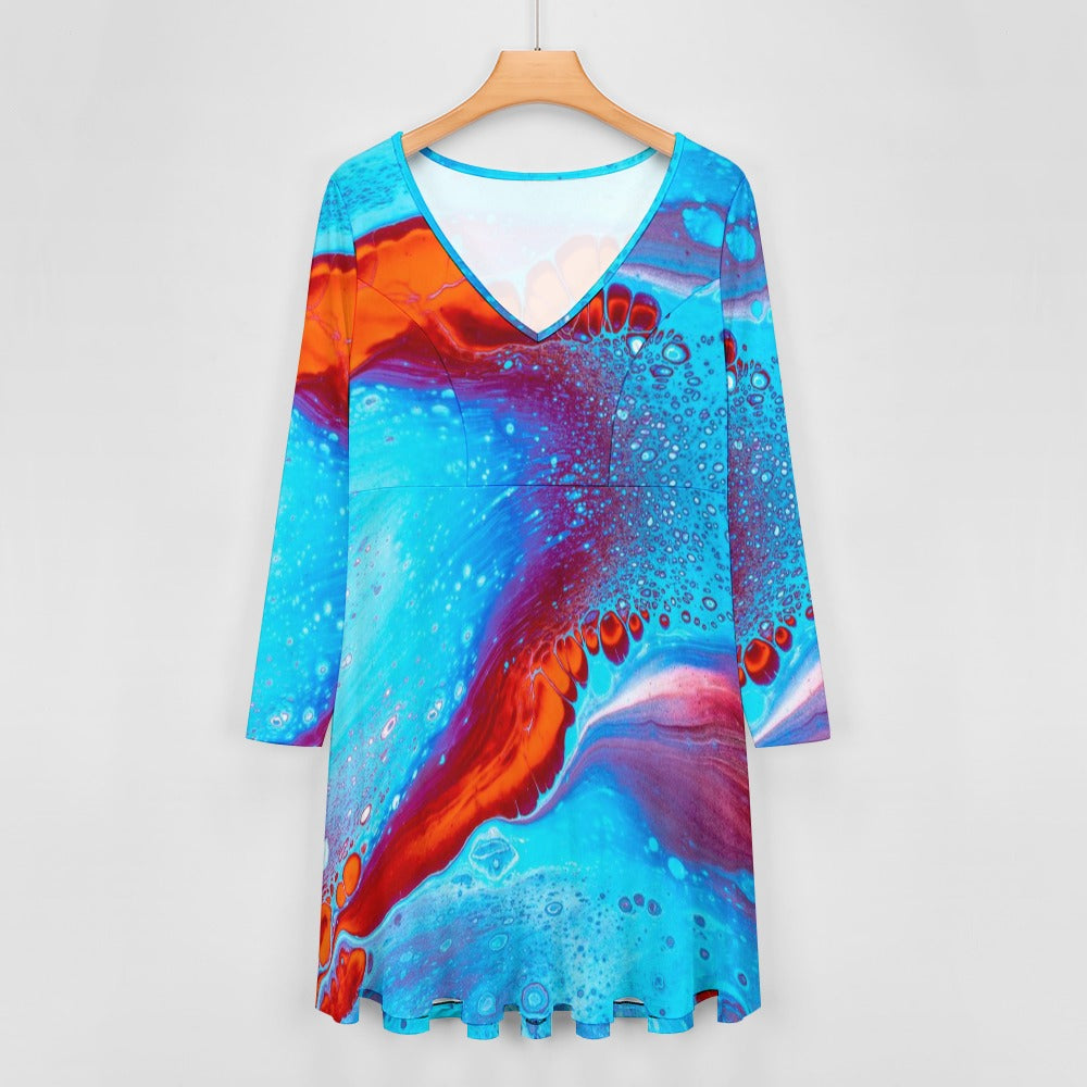 Oversized V-neck dress