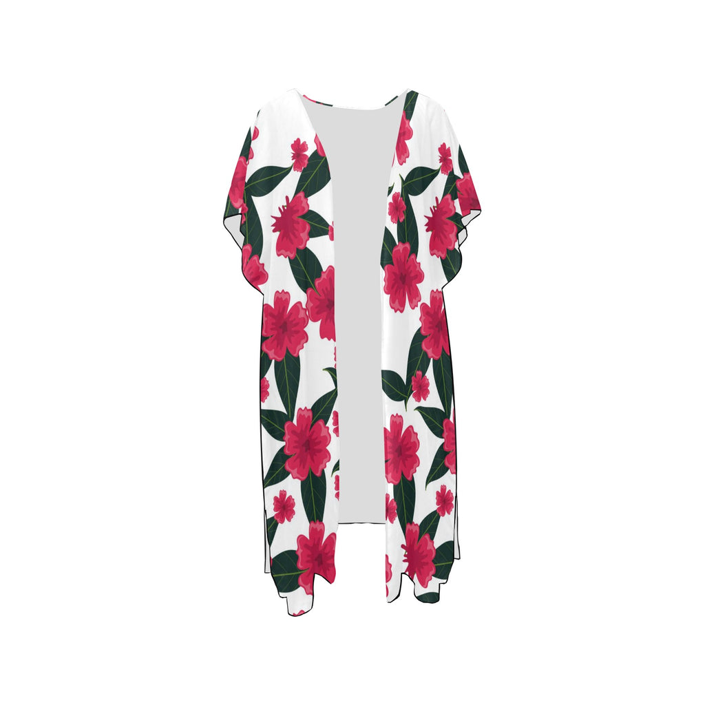 Mid-Length Side Slits Chiffon Cover Up (H50)