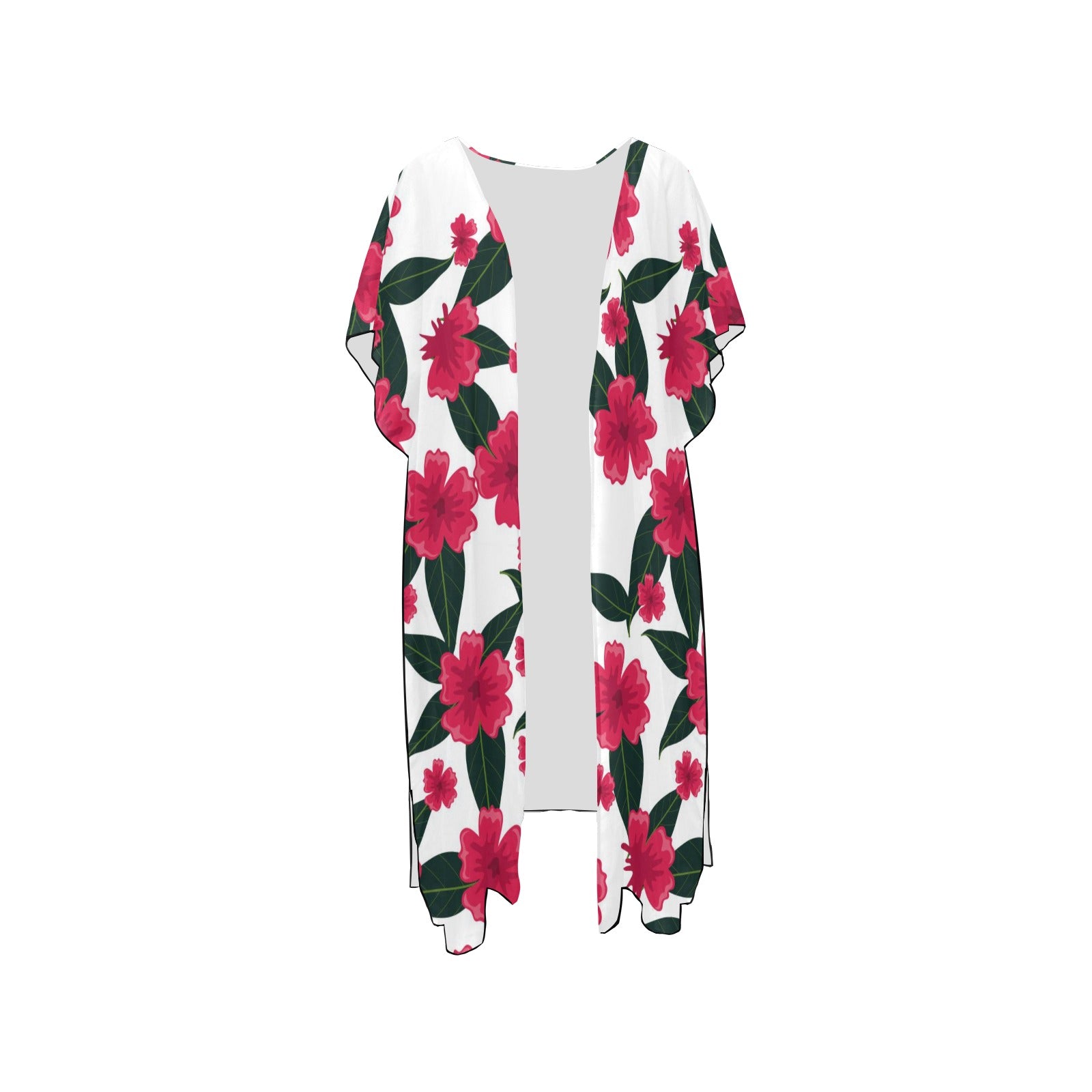 Mid-Length Side Slits Chiffon Cover Up (H50)