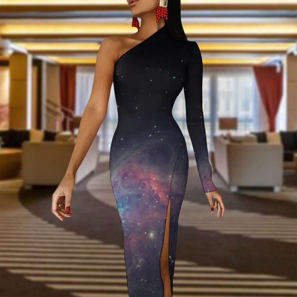 Half Sleeve Slit Dress
