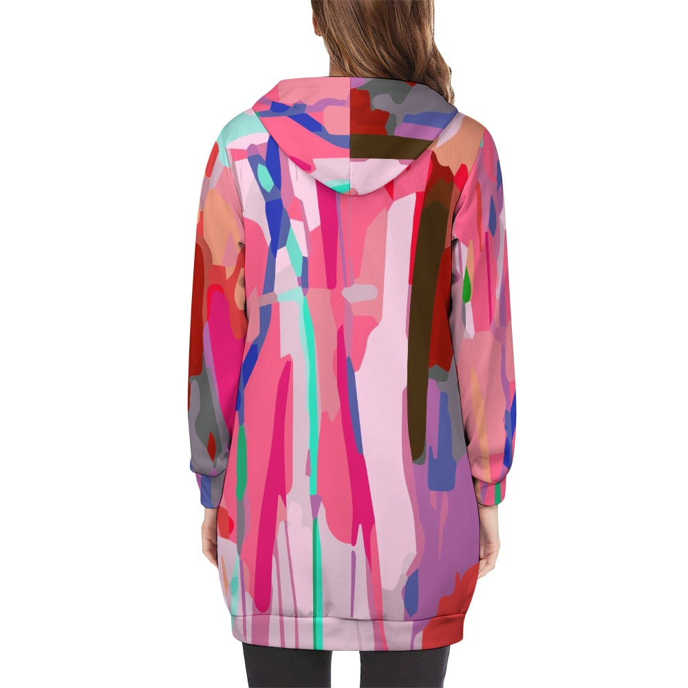 Women's full print long Hoodie
