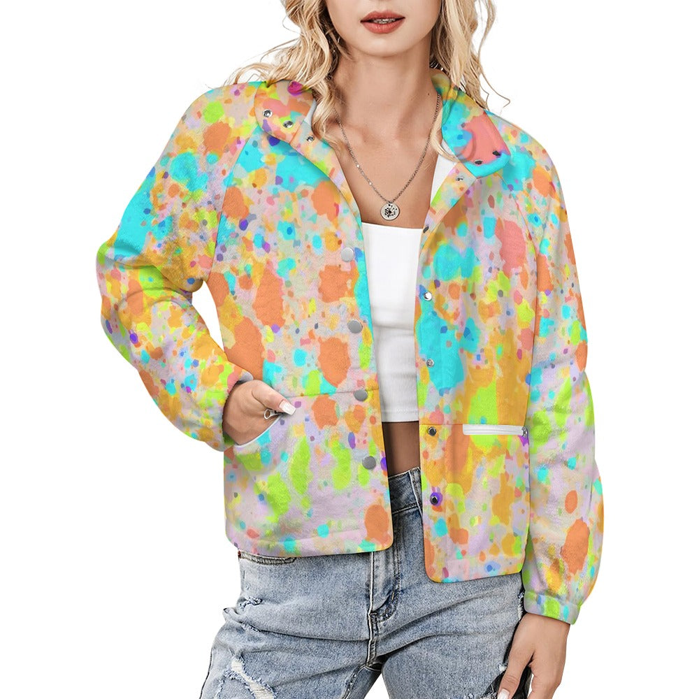 Women's Stand Collar Plush Jacket