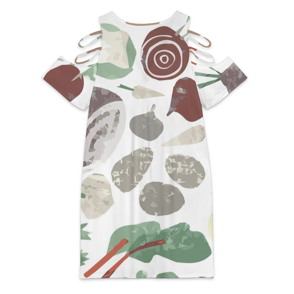 Women's V-neck off-shoulder plus size dress