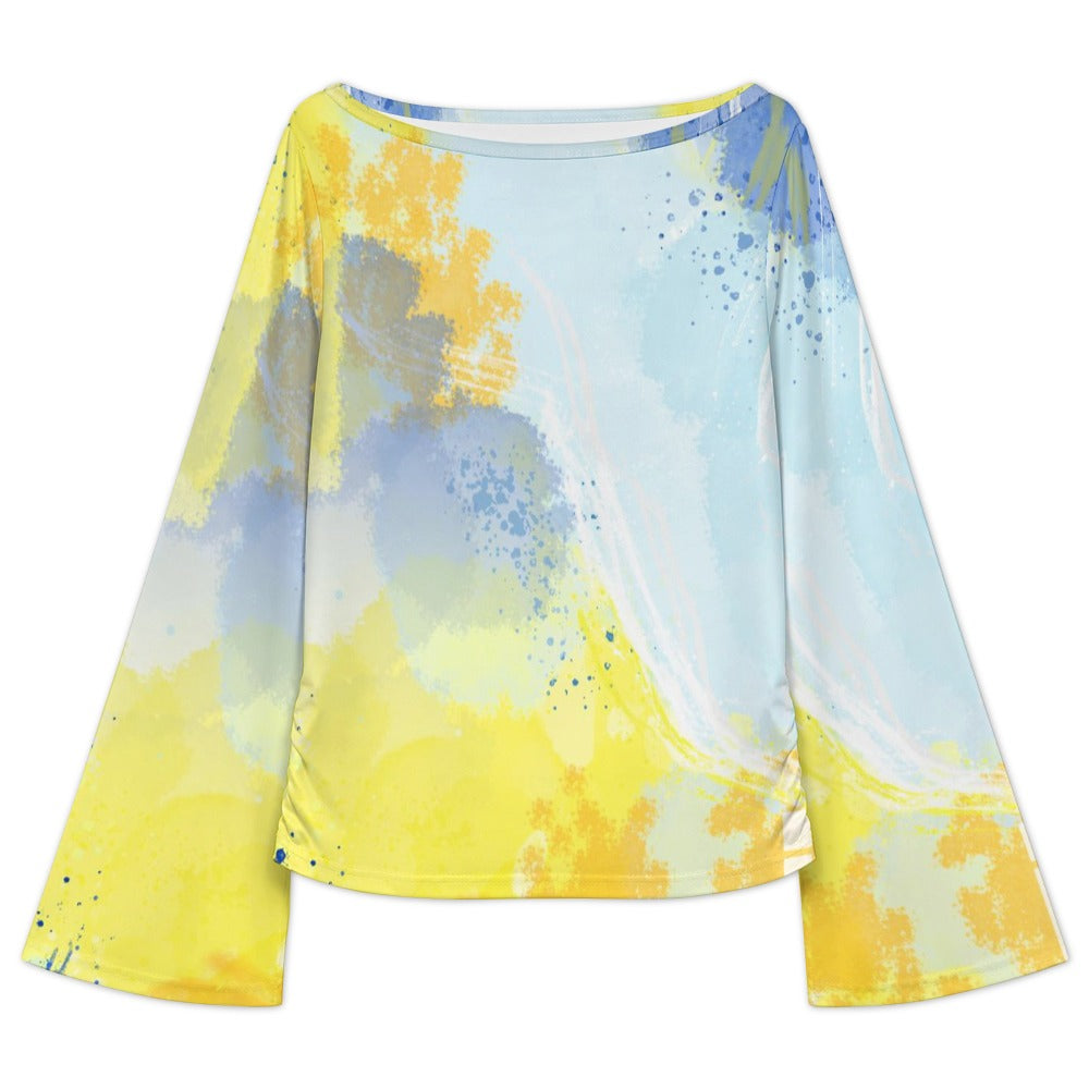 Women's Boat Neck Bell Sleeve T-shirt